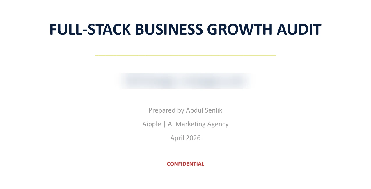 Cover page of a delivered aipple full-stack business growth audit report