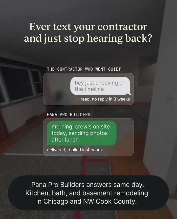 the contractor-ghosting angle, text-thread concept